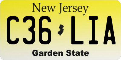 NJ license plate C36LIA