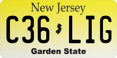 NJ license plate C36LIG