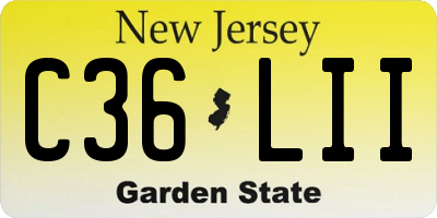 NJ license plate C36LII