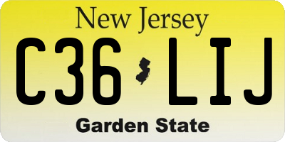 NJ license plate C36LIJ