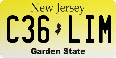 NJ license plate C36LIM