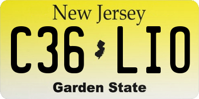 NJ license plate C36LIO