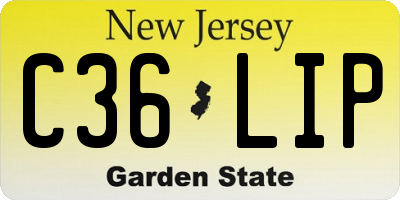 NJ license plate C36LIP
