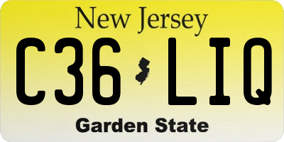 NJ license plate C36LIQ