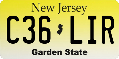 NJ license plate C36LIR