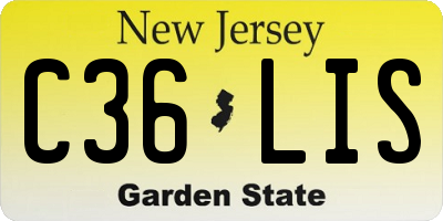 NJ license plate C36LIS