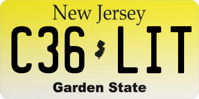 NJ license plate C36LIT
