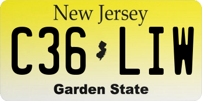 NJ license plate C36LIW