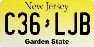 NJ license plate C36LJB