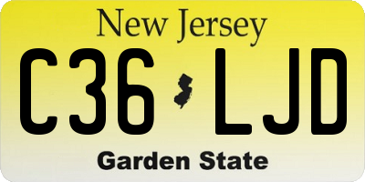 NJ license plate C36LJD