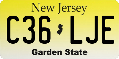 NJ license plate C36LJE