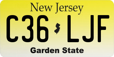 NJ license plate C36LJF
