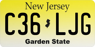 NJ license plate C36LJG