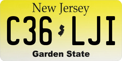 NJ license plate C36LJI