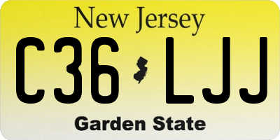 NJ license plate C36LJJ