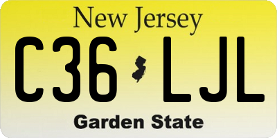 NJ license plate C36LJL