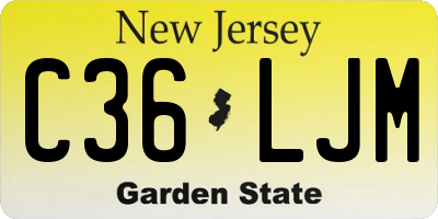 NJ license plate C36LJM