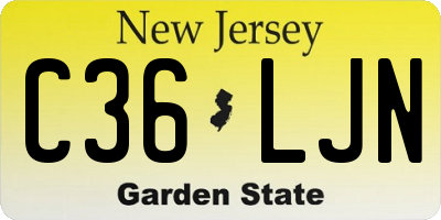 NJ license plate C36LJN