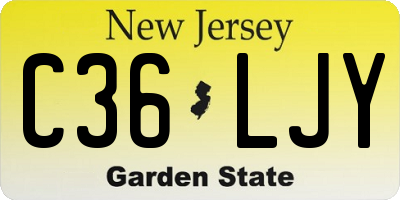 NJ license plate C36LJY