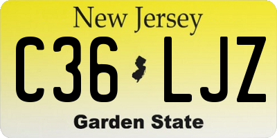 NJ license plate C36LJZ