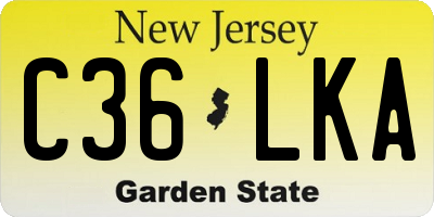 NJ license plate C36LKA