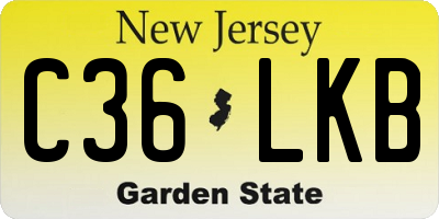 NJ license plate C36LKB