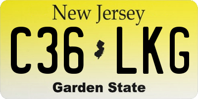 NJ license plate C36LKG