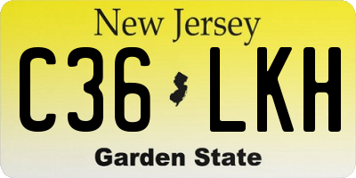 NJ license plate C36LKH