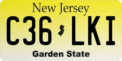 NJ license plate C36LKI