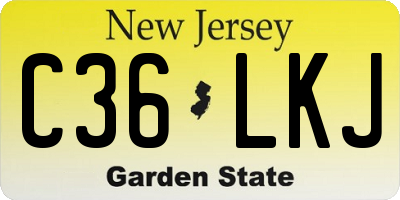 NJ license plate C36LKJ