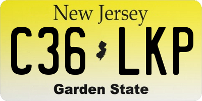NJ license plate C36LKP