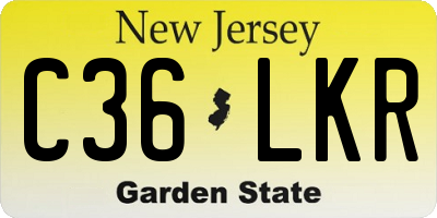 NJ license plate C36LKR
