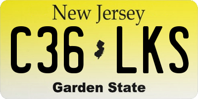 NJ license plate C36LKS