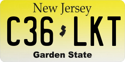 NJ license plate C36LKT