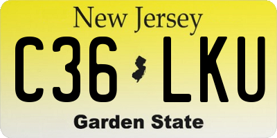 NJ license plate C36LKU