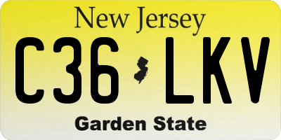 NJ license plate C36LKV