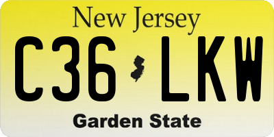 NJ license plate C36LKW