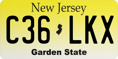 NJ license plate C36LKX