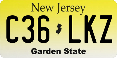 NJ license plate C36LKZ