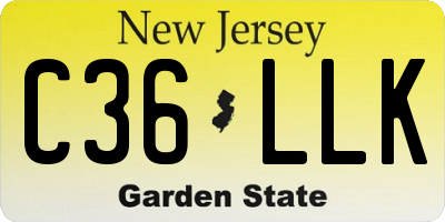 NJ license plate C36LLK