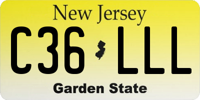 NJ license plate C36LLL