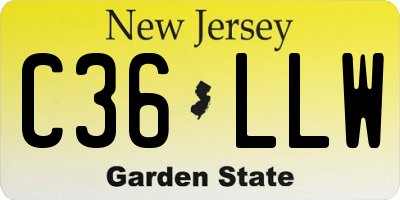 NJ license plate C36LLW