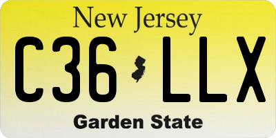 NJ license plate C36LLX