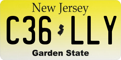 NJ license plate C36LLY