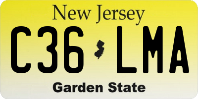 NJ license plate C36LMA