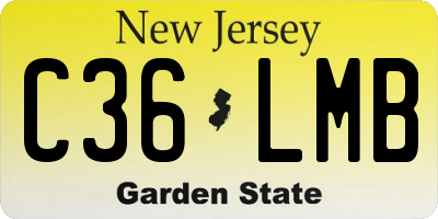 NJ license plate C36LMB
