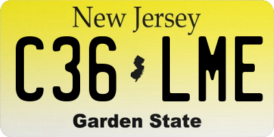 NJ license plate C36LME