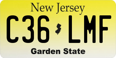 NJ license plate C36LMF