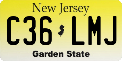 NJ license plate C36LMJ