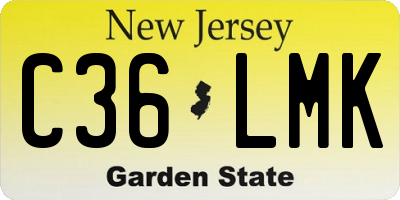 NJ license plate C36LMK